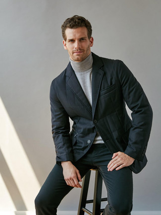Schwarzes gestepptes Sakko kombinieren – 18 Herren Outfits