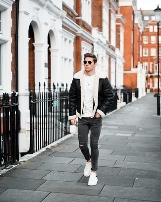 Schwarze Lammfelljacke kombinieren – 18 Lässige Herren Outfits