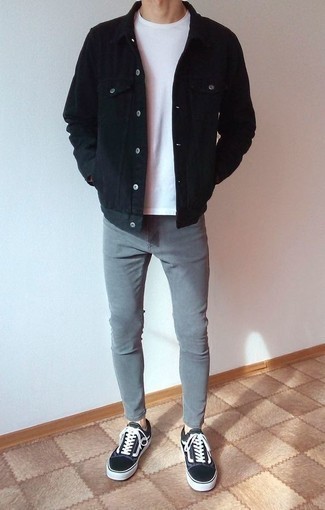20 Jährige: Wie schwarze Shirtjacke mit grauer Hose zu kombinieren – 37 Herren Outfits