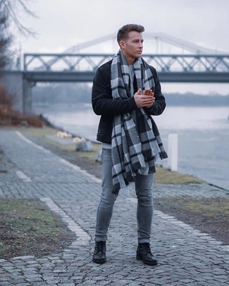 20 Jährige: Wie schwarze Shirtjacke mit grauer Hose zu kombinieren – 37 Herren Outfits