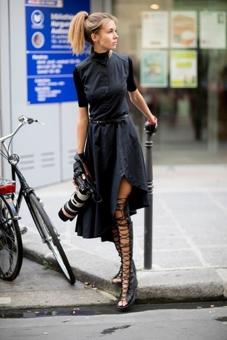 Schwarzes Shirtkleid kombinieren – 33 Damen Outfits