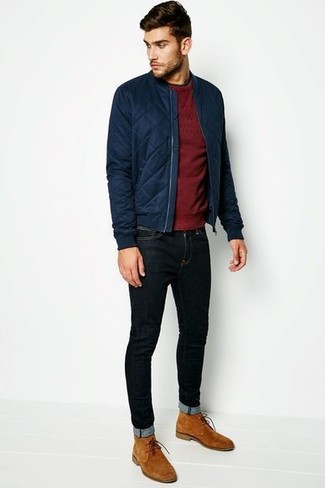 Welche Pullover mit einem Rundhalsausschnitt mit schwarzer enger Jeans zu tragen – 198 Herren Outfits