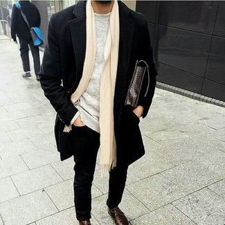 Welche Pullover mit einem Rundhalsausschnitt mit schwarzer enger Jeans zu tragen – 198 Herren Outfits