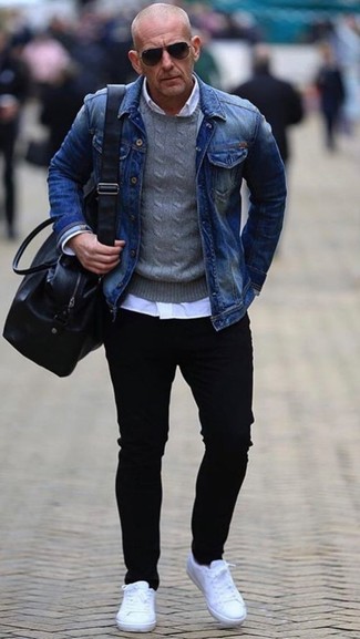 Welche Pullover mit einem Rundhalsausschnitt mit schwarzer enger Jeans zu tragen – 198 Herren Outfits