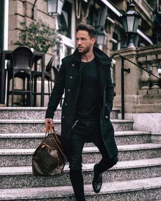 Welche Pullover mit einem Rundhalsausschnitt mit schwarzer enger Jeans zu tragen – 198 Herren Outfits
