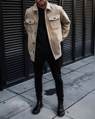 Welche Shirtjacken mit schwarzer enger Jeans zu tragen – 73 Herren Outfits