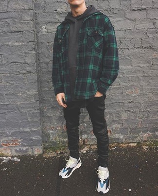Welche Shirtjacken mit schwarzer enger Jeans zu tragen – 73 Herren Outfits