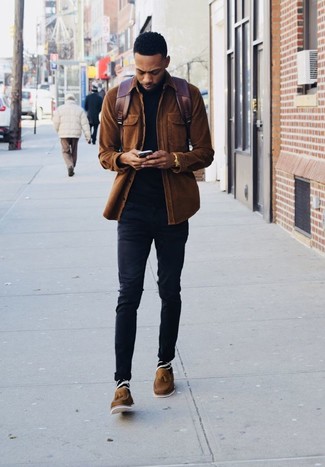 Welche Shirtjacken mit schwarzer enger Jeans zu tragen – 73 Herren Outfits