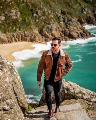 Welche Shirtjacken mit schwarzer enger Jeans zu tragen – 73 Herren Outfits