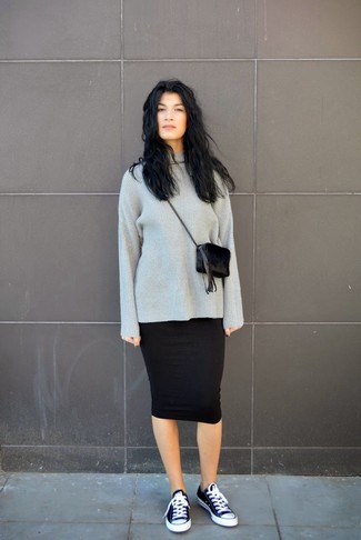 Wie schwarzen Rock mit schwarzer Turnschuhe zu kombinieren – 26 Damen Outfits