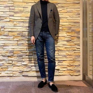Schwarze Wildleder Slipper kombinieren – 695+ Herren Outfits warm Wetter