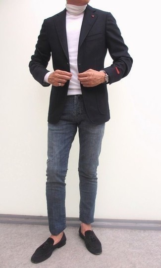 Schwarze Wildleder Slipper kombinieren – 793+ Herren Outfits