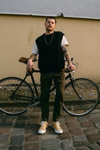 Schwarzen Pullunder kombinieren – 18 Frühling Herren Outfits