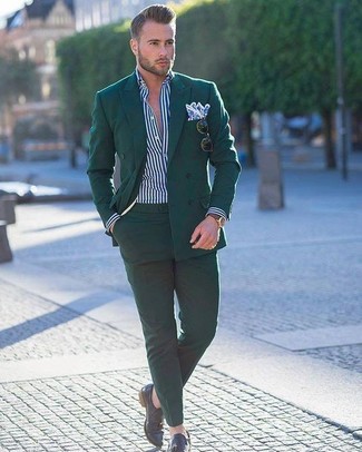 Welche Zweireiher-Sakkos mit schwarzer Slipper mit Quasten zu tragen – 170 Herren Outfits