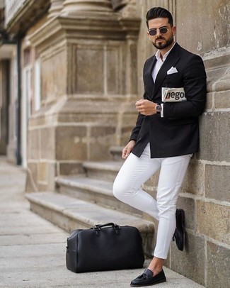 Welche Zweireiher-Sakkos mit schwarzer Slipper mit Quasten zu tragen – 118 Sommer Herren Outfits