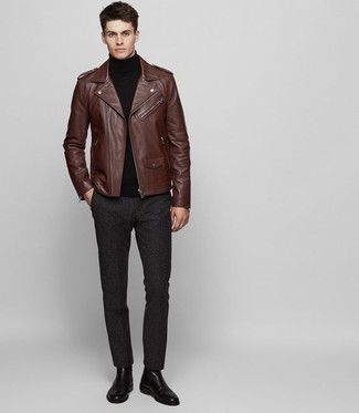 Welche Bikerjacken mit schwarzen Rollkragenpullovers zu tragen – 83 Herren Outfits