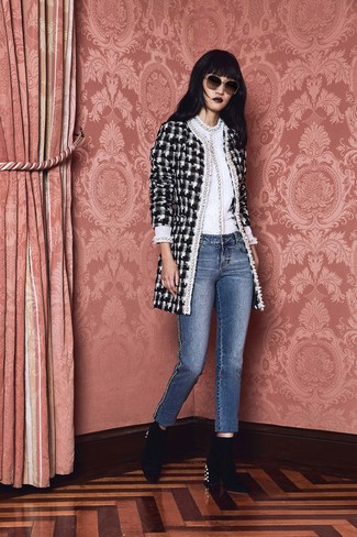 Schwarze Samt Stiefeletten kombinieren – 17 Damen Outfits