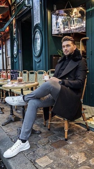 Schwarzen Pullover mit einem Reißverschluss am Kragen kombinieren – 51 Herren Outfits