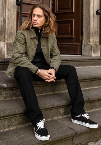 Schwarzen Pullover mit einem Reißverschluss am Kragen kombinieren – 51 Herren Outfits