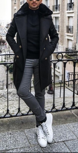 Schwarzen Pullover mit einem Reißverschluss am Kragen kombinieren – 51 Herren Outfits