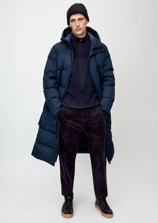 Schwarzen Pullover mit einem Reißverschluß kombinieren – 86 Herren Outfits