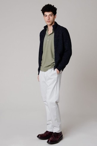 Schwarzen Pullover mit einem Reißverschluß kombinieren – 86 Herren Outfits