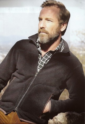 Schwarzen Pullover mit einem Reißverschluß kombinieren – 86 Herren Outfits