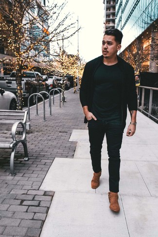Schwarzen Pullover mit einem Reißverschluß kombinieren – 86 Herren Outfits