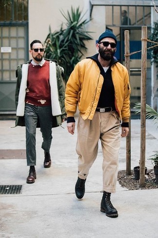 Schwarzen Pullover mit einem Reißverschluß kombinieren – 54 Herbst Herren Outfits