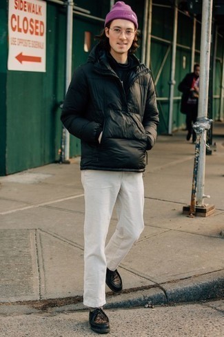 Schwarzen Pullover mit einem Reißverschluß kombinieren – 86 Herren Outfits