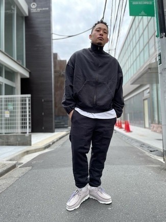 Schwarzen Pullover mit einem Reißverschluß kombinieren – 86 Herren Outfits