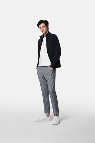 Schwarzen Pullover mit einem Reißverschluß kombinieren – 86 Herren Outfits