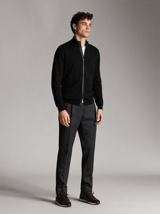 Schwarzen Pullover mit einem Reißverschluß kombinieren – 86 Herren Outfits