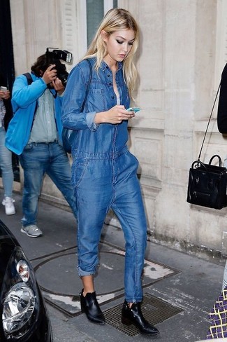 blauer Jumpsuit aus Jeans von Etoile Isabel Marant