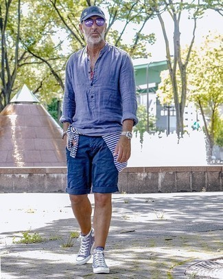 Blaue Baseballkappe kombinieren: Looks für Herren