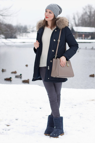 Blaue Stiefel kombinieren – 61 Damen Outfits