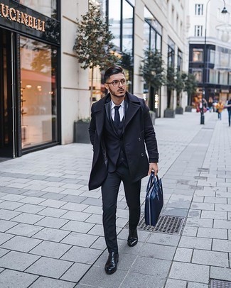 Blaue Aktentasche kombinieren – 18 Herren Outfits kühl Wetter