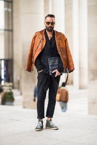Blaue Segeltuch Clutch Handtasche kombinieren – 39 Herren Outfits