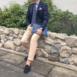 Blaue Segeltuch Clutch Handtasche kombinieren – 39 Herren Outfits