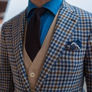 Blaue Jacke mit Vichy-Muster kombinieren – 35 Herren Outfits