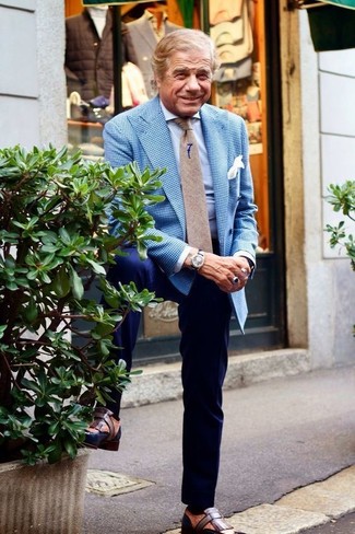 Blaue Jacke mit Vichy-Muster kombinieren – 35 Herren Outfits