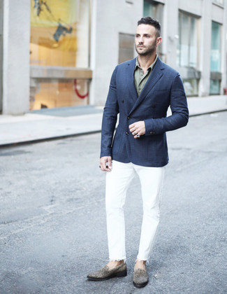 Blaue Jacke mit Vichy-Muster kombinieren – 16 Sommer Herren Outfits