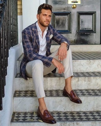 Blaue Jacke mit Vichy-Muster kombinieren – 35 Herren Outfits