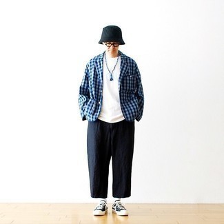 Blaue Jacke mit Vichy-Muster kombinieren – 16 Sommer Herren Outfits
