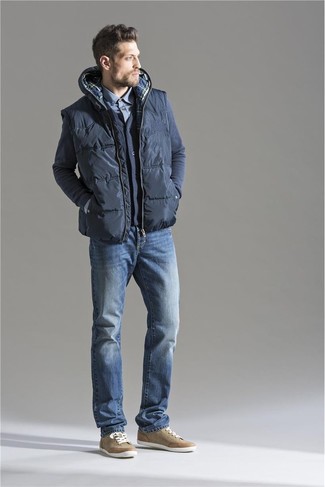 Welche ärmellose Jacken mit blauer Jeans zu tragen – 290 Herren Outfits