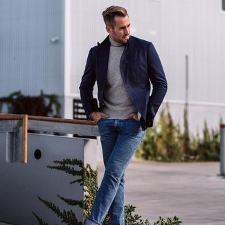 Welche Rollkragenpullover mit blauer Jeans zu tragen – 882+ Herren Outfits