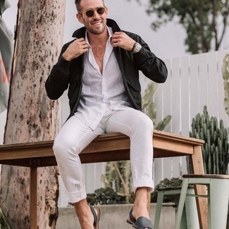 Blaue Ledersandalen kombinieren – 26 Herren Outfits