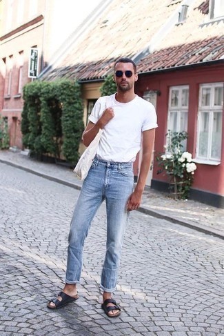Blaue Ledersandalen kombinieren – 26 Herren Outfits
