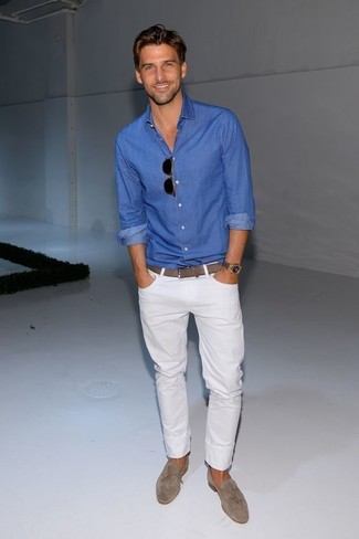 Welche Jeans mit blauen Langarmhemdes zu tragen – 956+ Herren Outfits