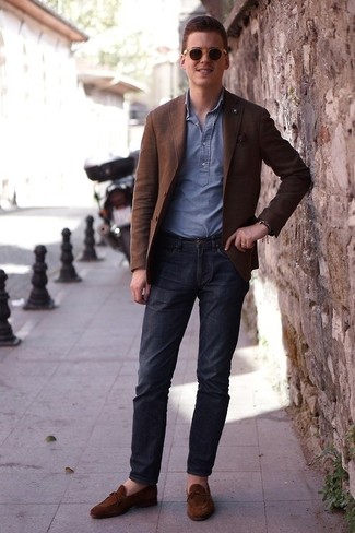 Welche Jeans mit blauen Langarmhemdes zu tragen – 956+ Herren Outfits